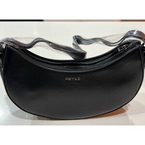 Keyli Crescent Shoulder Bag,half-moon shaped black Keyli Crescent Shoulder bag